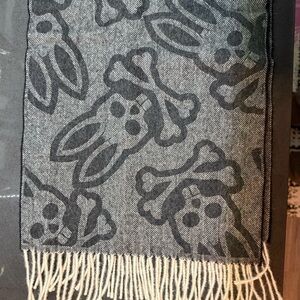 Psycho Bunny Skull and Bunny Patterned Scarf designed by Robert Godley